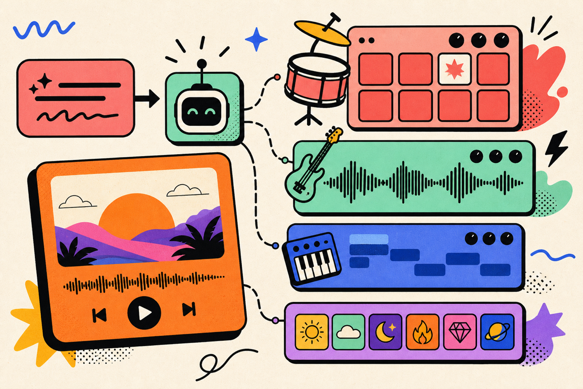 AI beat generator groove illustration